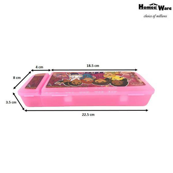 Homee Ware Dora Pink Plastic Pencil Box/Drawing Box with Inbuilt Sharpener & Eraser 22.5 x 3.5 cm